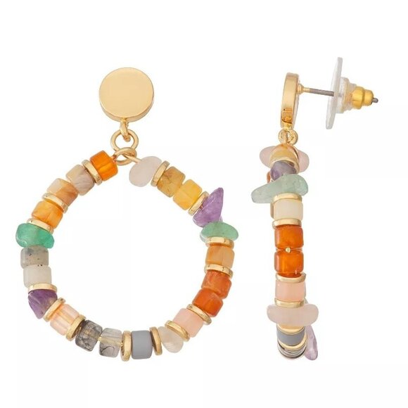 Sonoma Goods For Life Multicolor Beaded Hoop Earrings - Picture 1 of 5